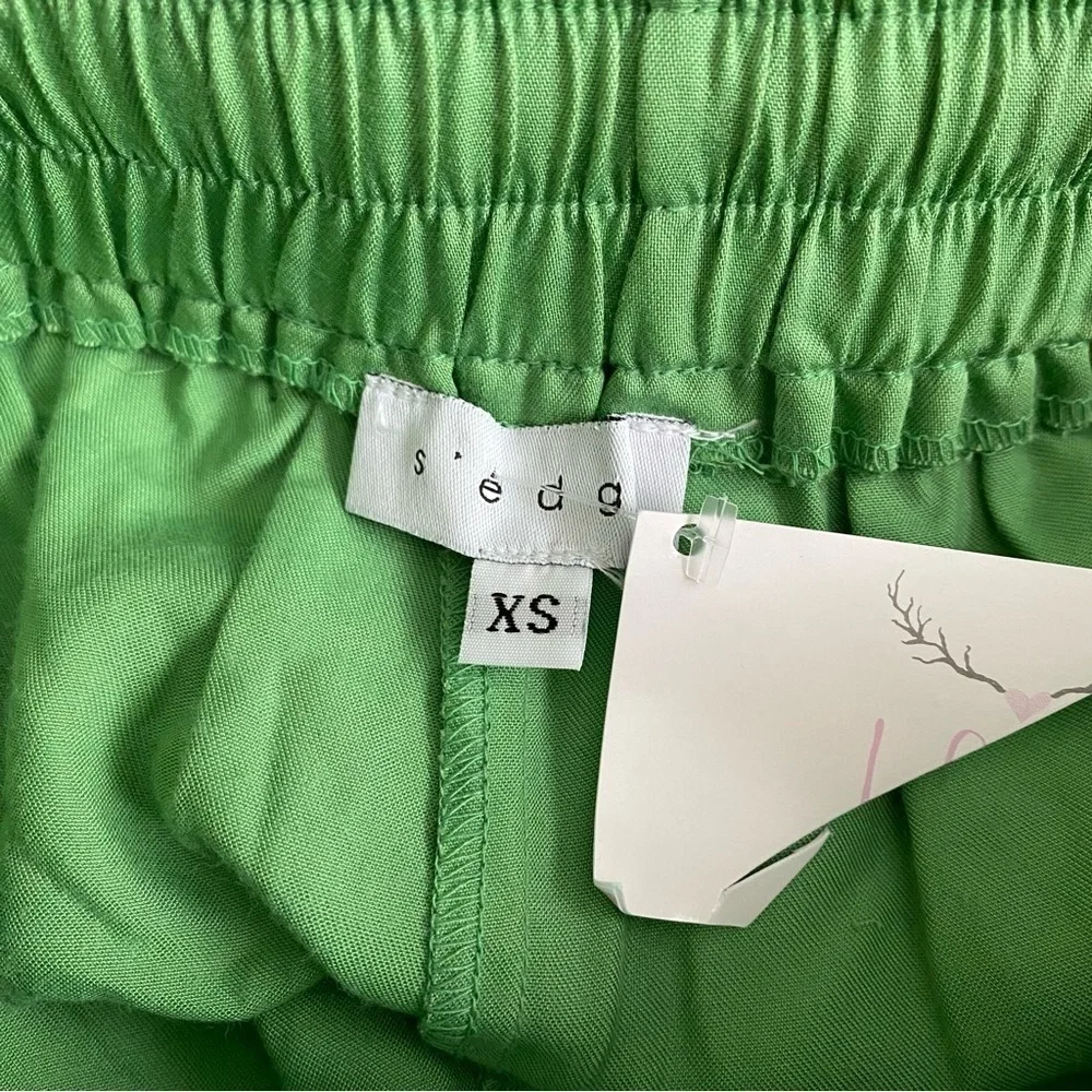 NEW Sedge Green Drawstring Raw Hem Shorts Size XS - Picture 5 of 7